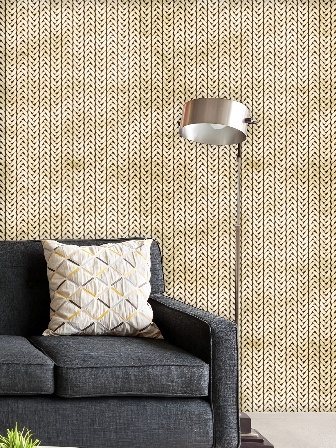 

ArtzFolio Printed UV-Resistant Anti-Bacterial Woolen Fabric Pattern Peel & Stick Wallpaper, Multi