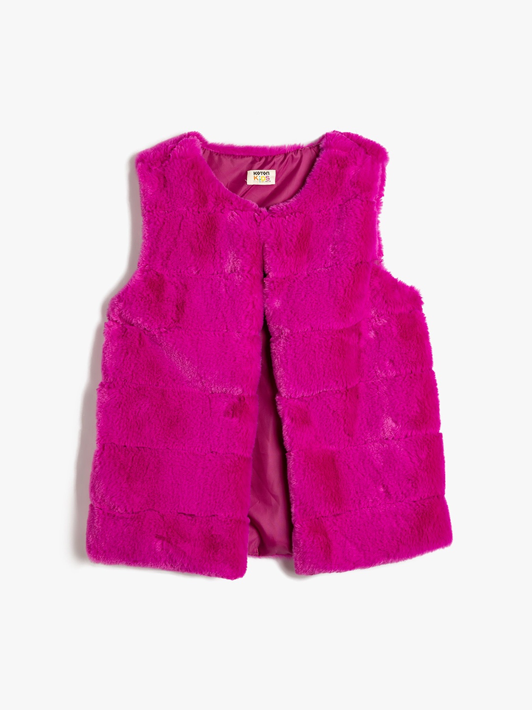 

Koton Girls Single-Breasted Overcoat, Fuchsia
