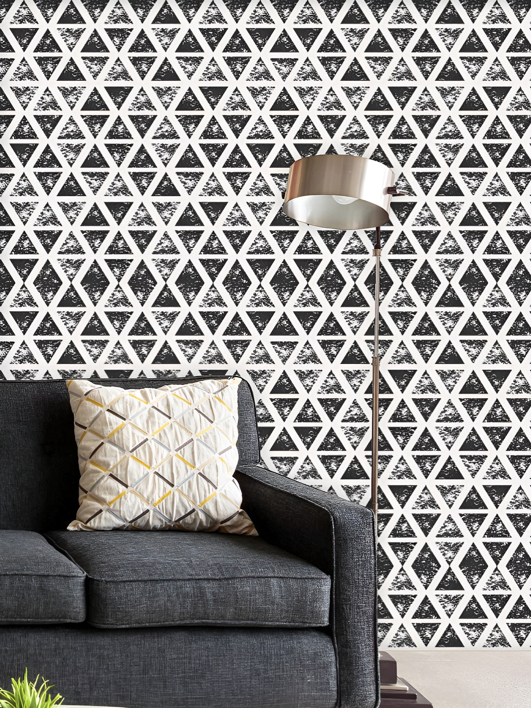 

ArtzFolio Printed UV-Resistant Anti-Bacterial Triangular Shapes Peel & Stick Wallpaper, Multi