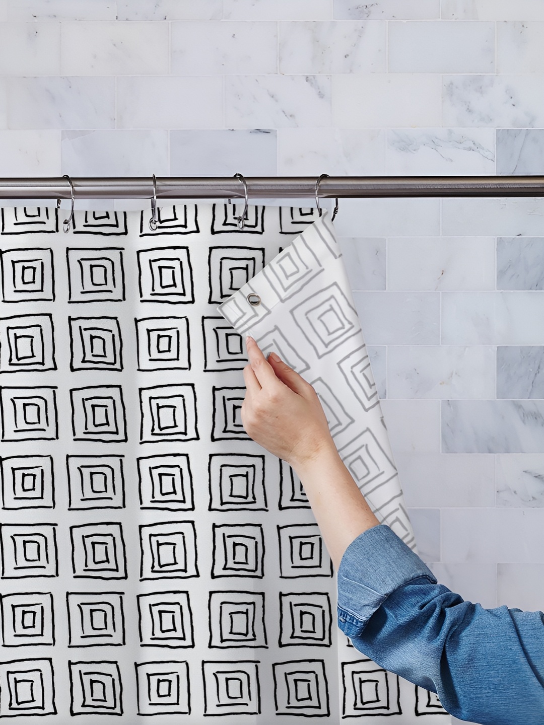 

ArtzFolio Single Piece Waterproof Polyester Shower Curtain, Multi