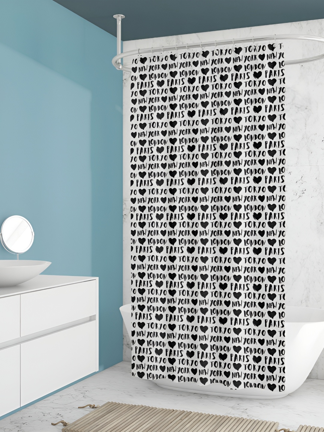 

ArtzFolio Single Piece Waterproof Polyester Shower Curtain, Multi