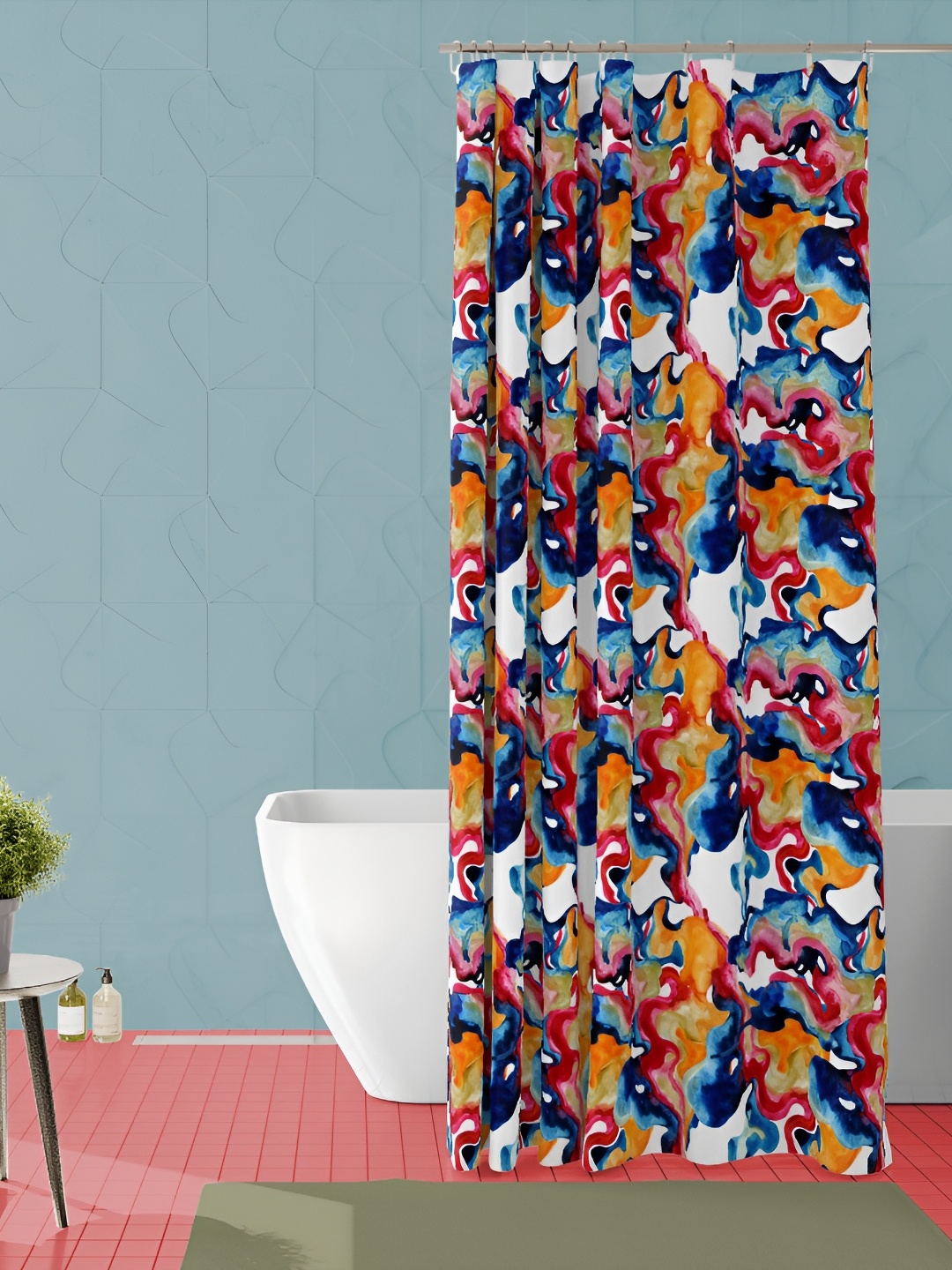 

ArtzFolio Yellow and Blue Abstract Printed Waterproof Shower Curtain