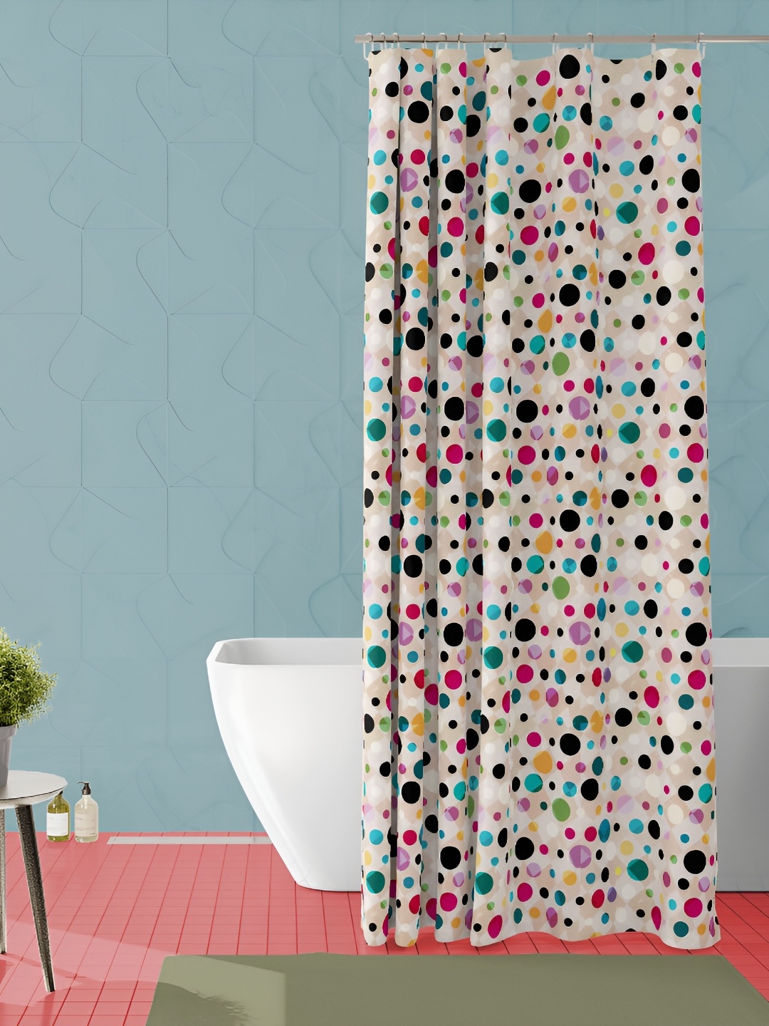 

ArtzFolio White & Black Printed Waterproof Shower Curtain