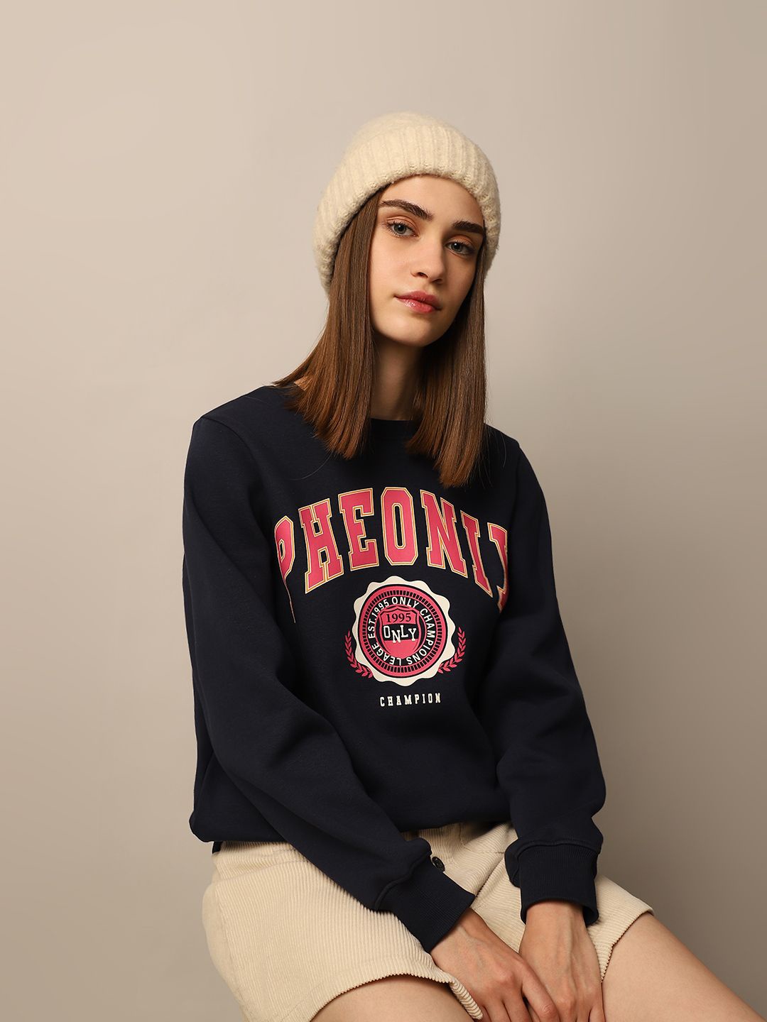 

ONLY Women Printed Sweatshirt, Navy blue