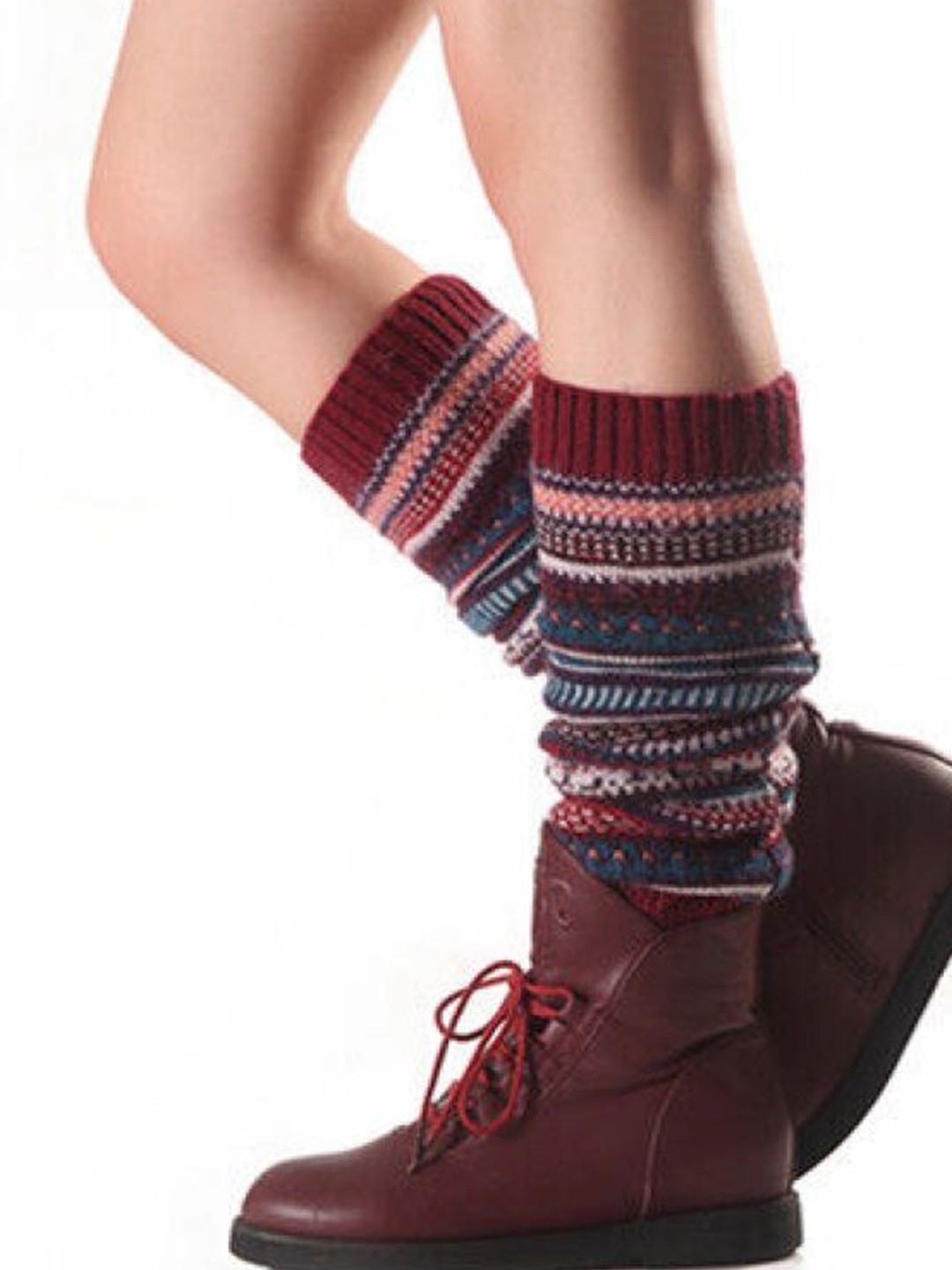 

Alexvyan Women Self-Design Calf Length Leg Warmer Winter Socks, Red