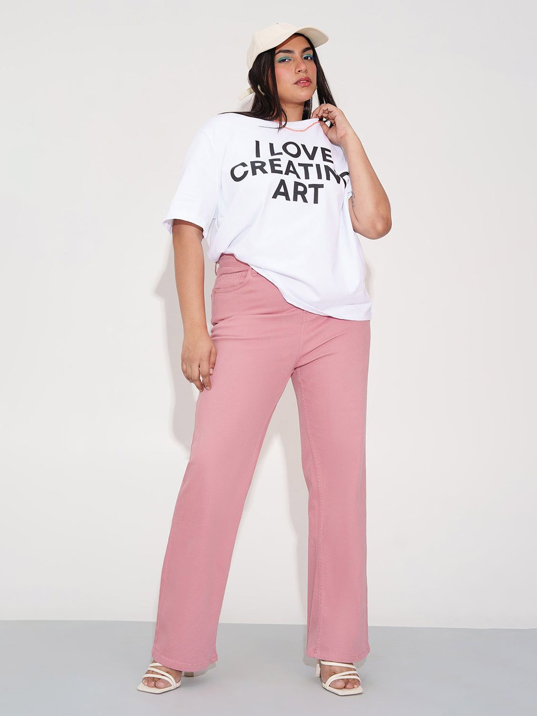 

FREAKINS Women Jean Straight Fit High-Rise Stretchable Jeans, Pink