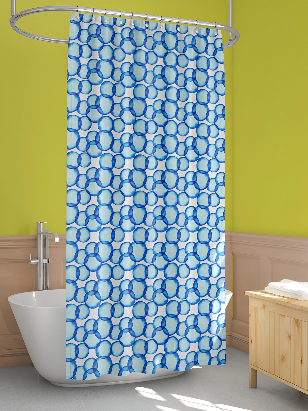 

ArtzFolio Blue & White Printed Waterproof Shower Curtains