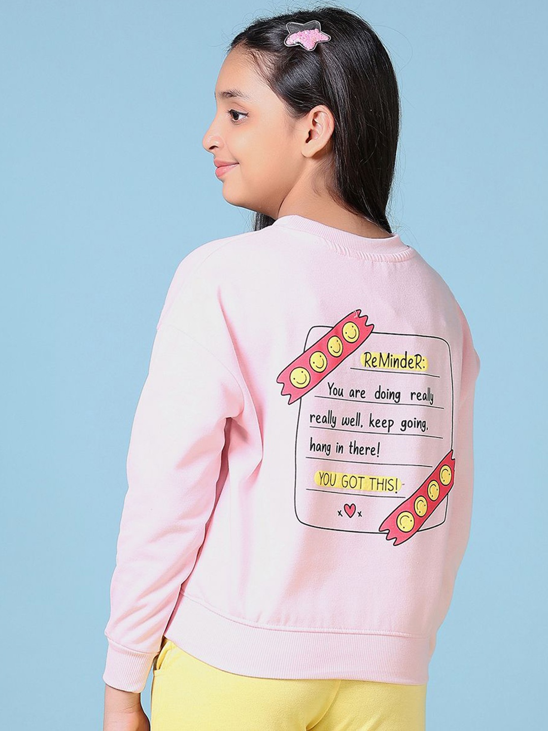 

V-Mart Girls Cotton Printed Long Sleeves Sweatshirt, Pink