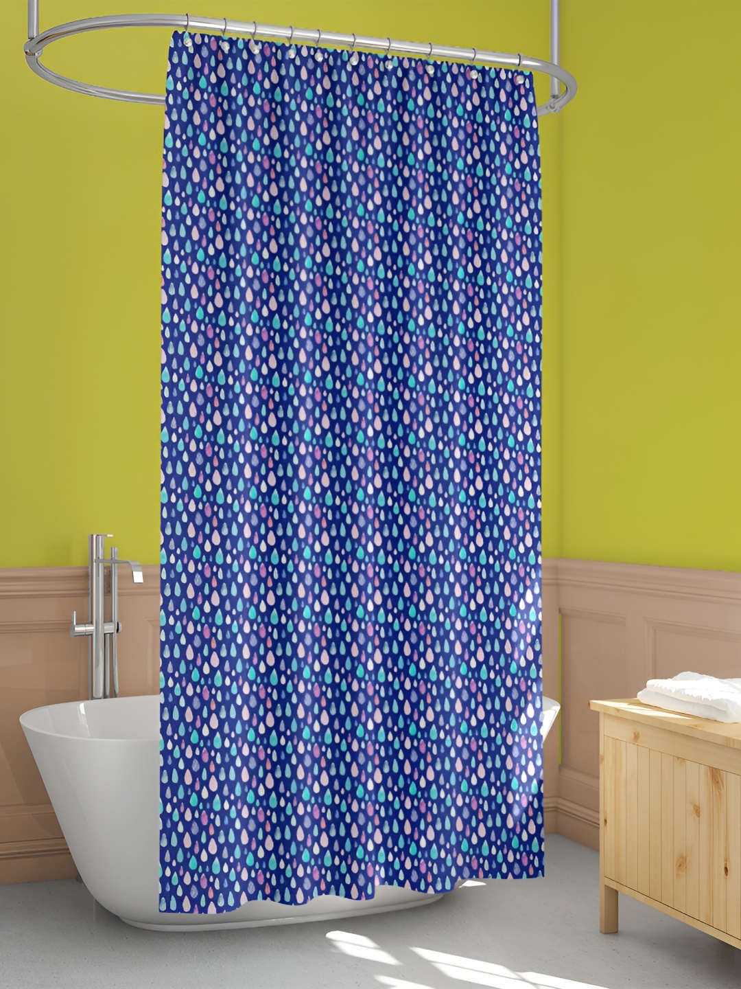 

ArtzFolio Blue and Purple Geometric Printed Waterproof Shower Curtain