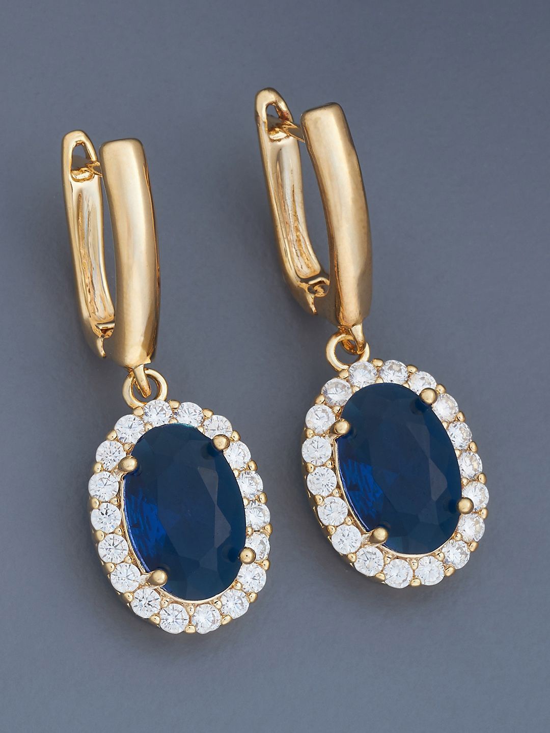 

Kushal's Fashion Jewellery Gold Plated Zircon Studded Circular Hoop Earrings