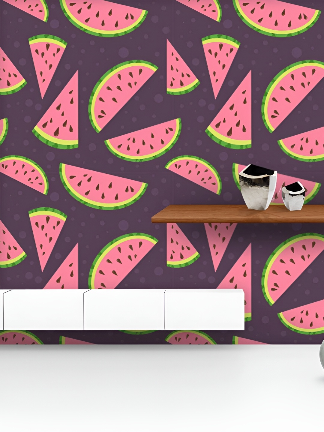 

ArtzFolio Printed UV-Resistant Anti-Bacterial Colorful Watermelon Peel & Stick Wallpaper, Multi