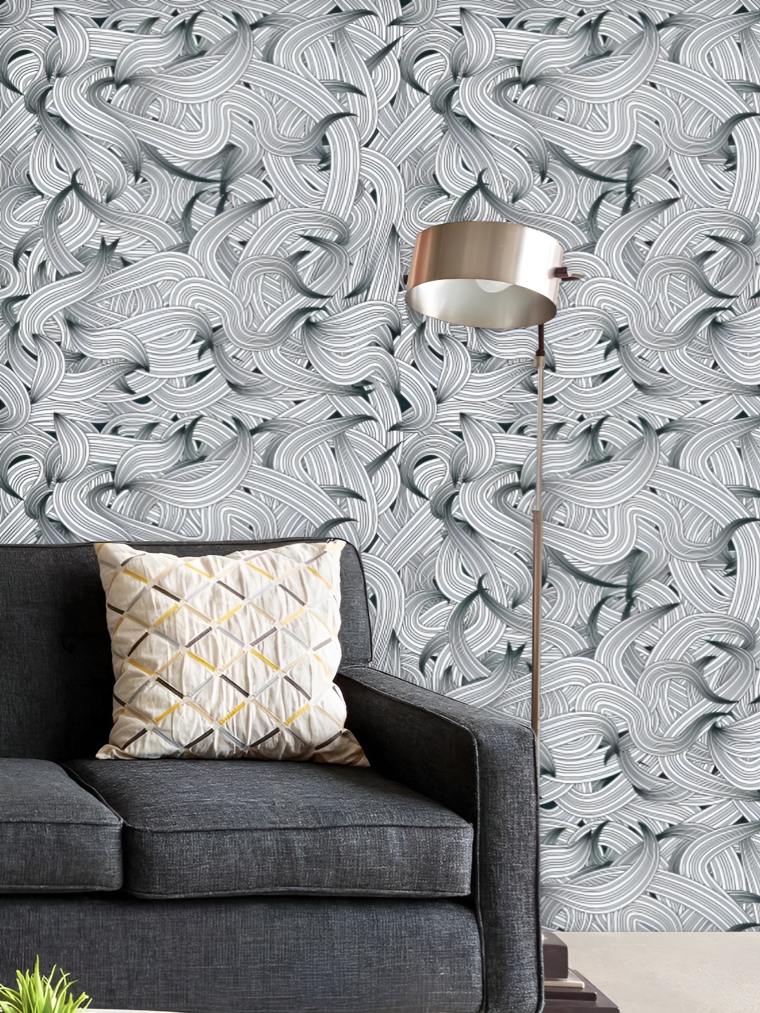 

ArtzFolio Printed UV-Resistant Anti-Bacterial Hand-Drawn Waves Peel & Stick Wallpaper, Multi