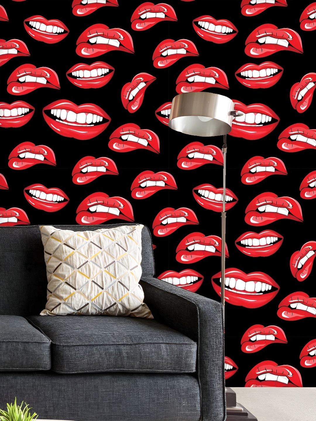 

ArtzFolio Printed UV-Resistant Anti-Bacterial Lips Peel & Stick Wallpaper, Multi