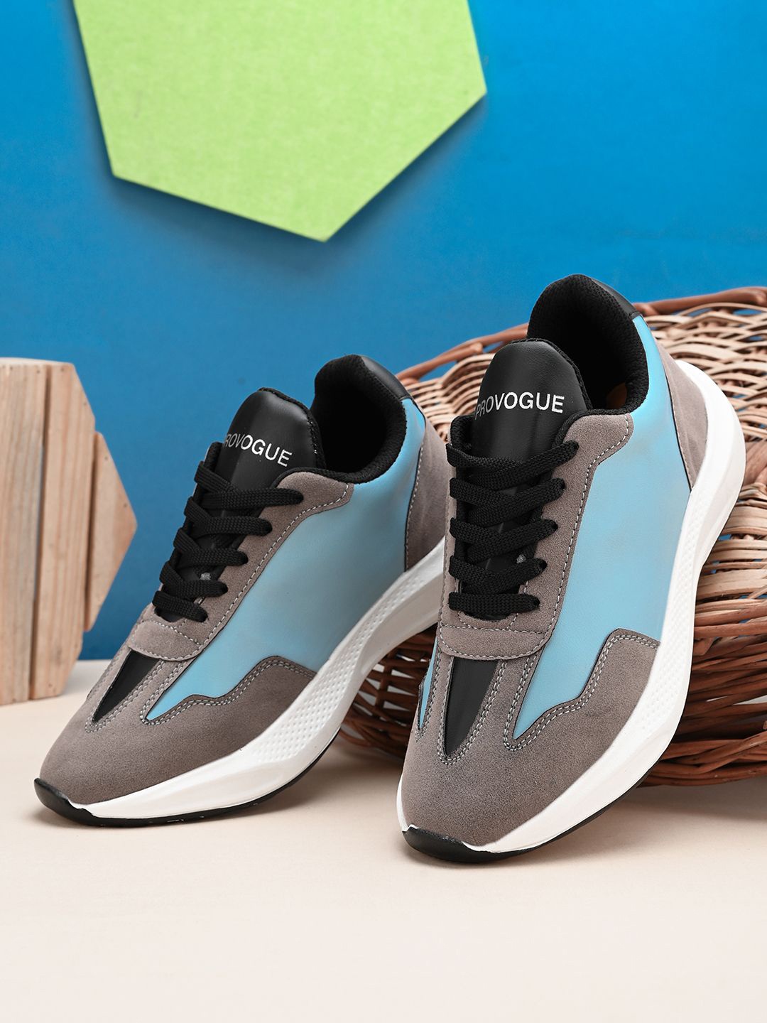 

Provogue Men Colourblocked Lace-Ups Sneakers, Blue