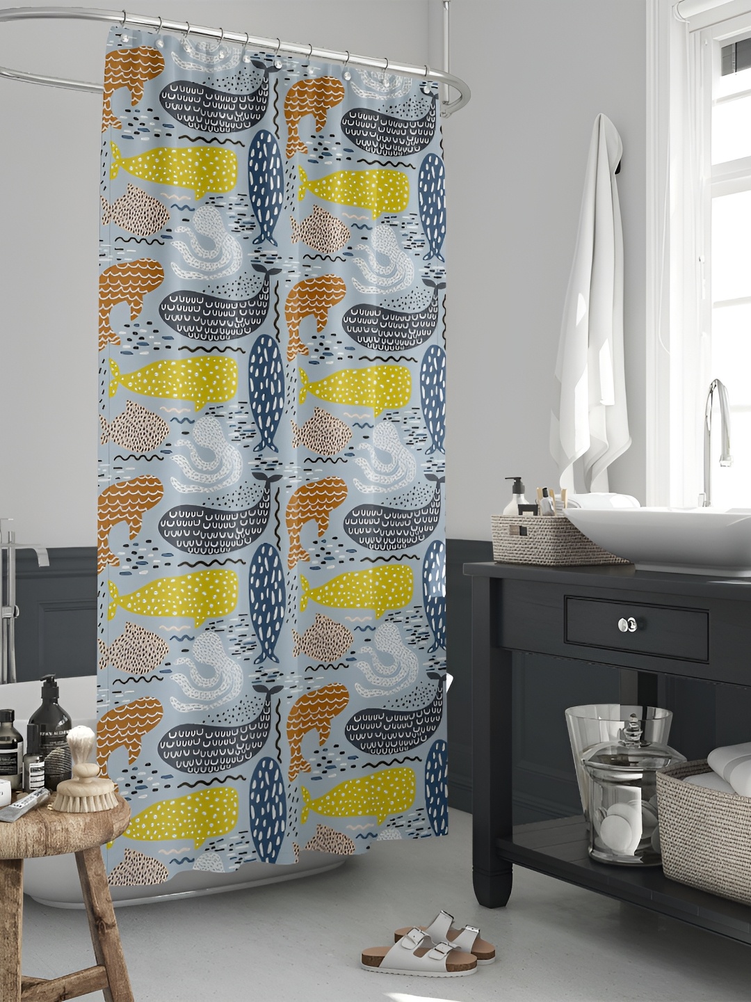 

ArtzFolio Single Piece Waterproof Polyester Shower Curtain, Multi