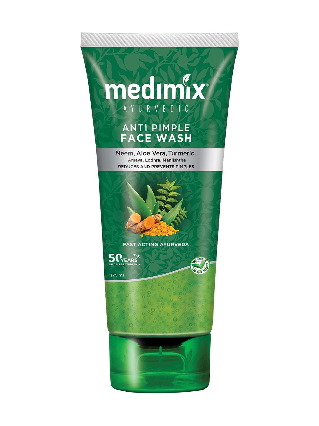 

medimix AYURVEDIC Anti Pimple Face Wash with Neem & Aloevera - 175 ml, Green