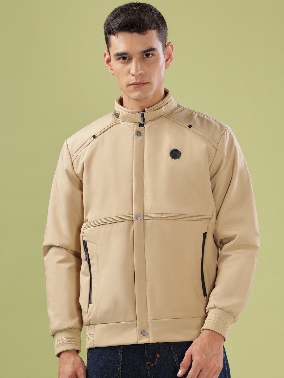 

Dollar Men Lightweight Bomber Jacket, Beige