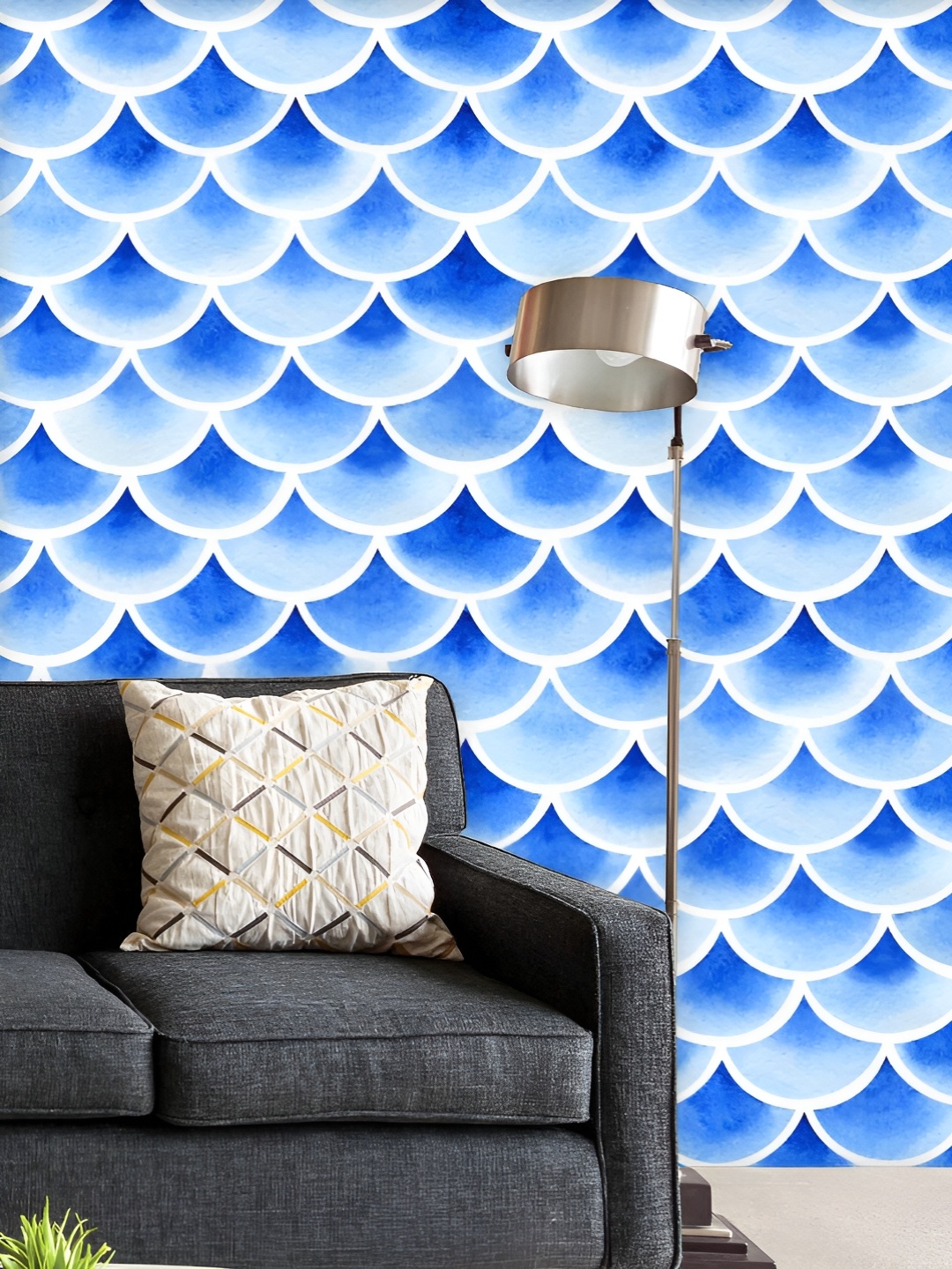 

ArtzFolio Printed UV-Resistant Anti-Bacterial Retro Fish Scales Peel & Stick Wallpaper, Multi