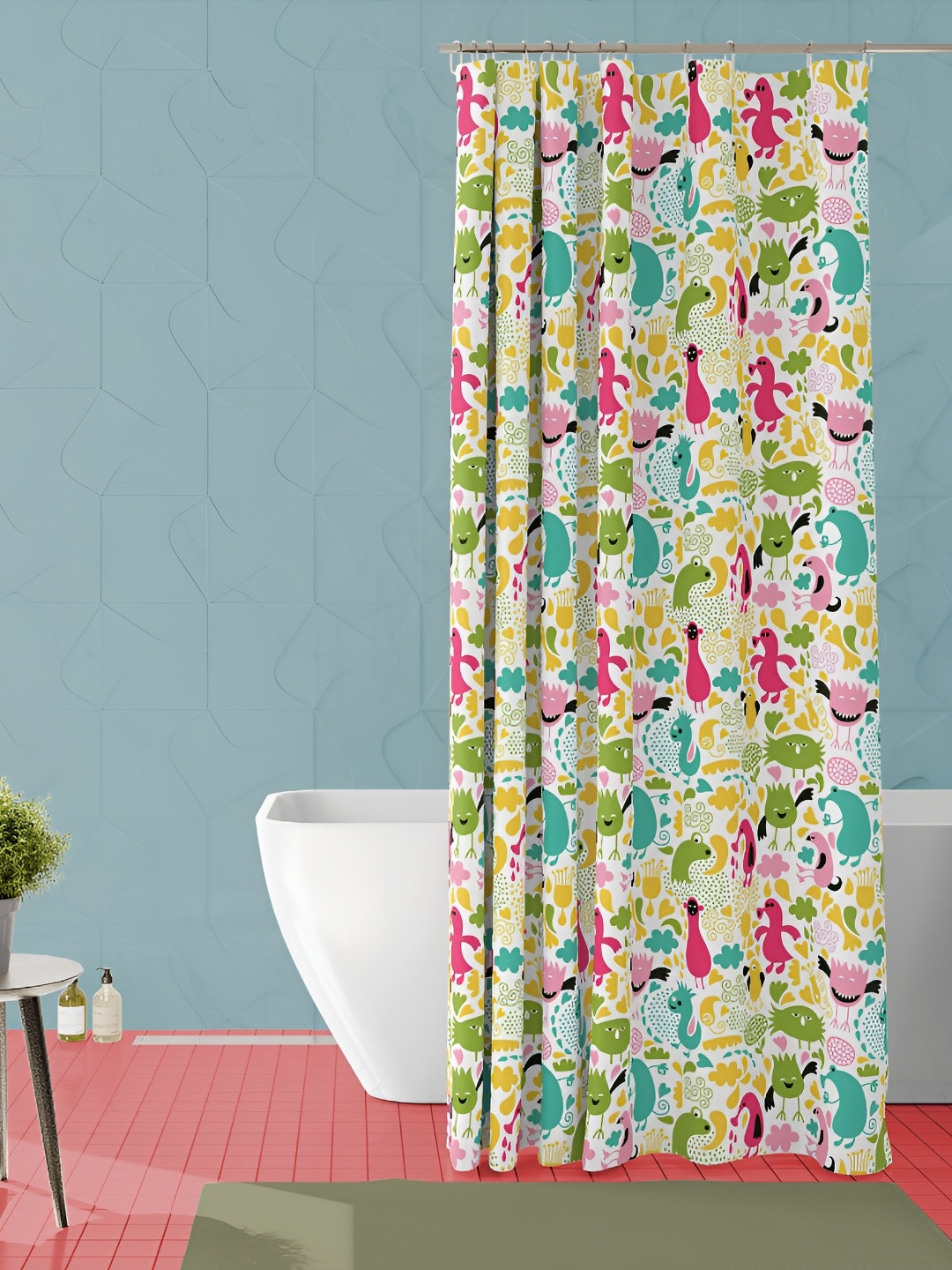 

ArtzFolio White & Green Printed Shower Curtains