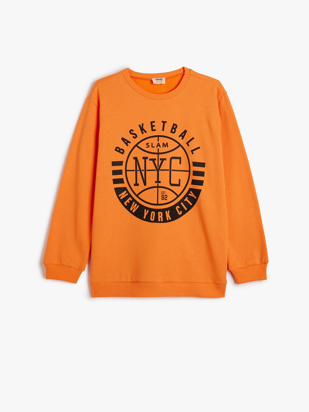 

Koton Boys Printed Round Neck Long Sleeves Pullover Sweatshirt, Orange
