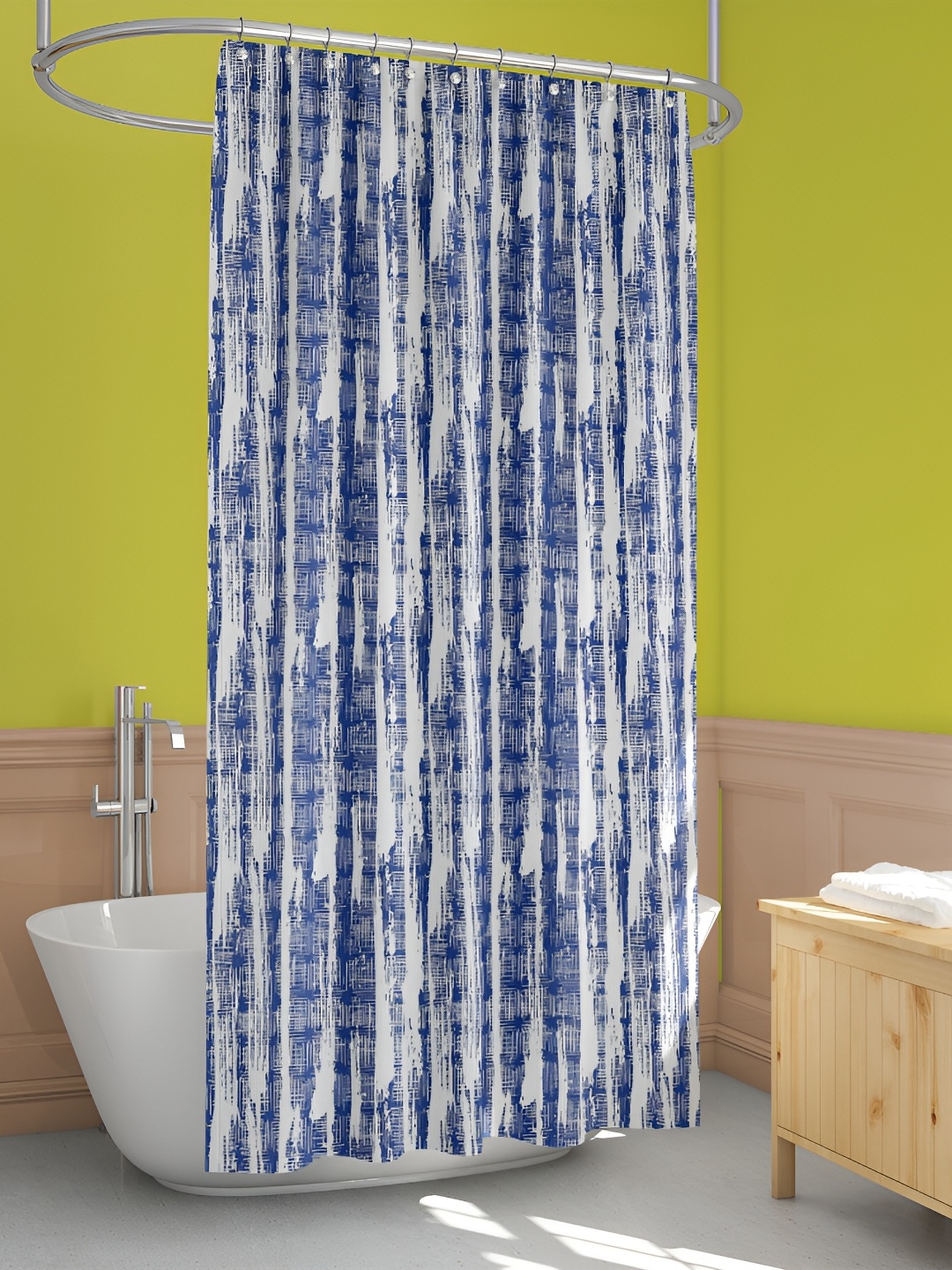 

ArtzFolio Blue & White Printed Waterproof Shower Curtain