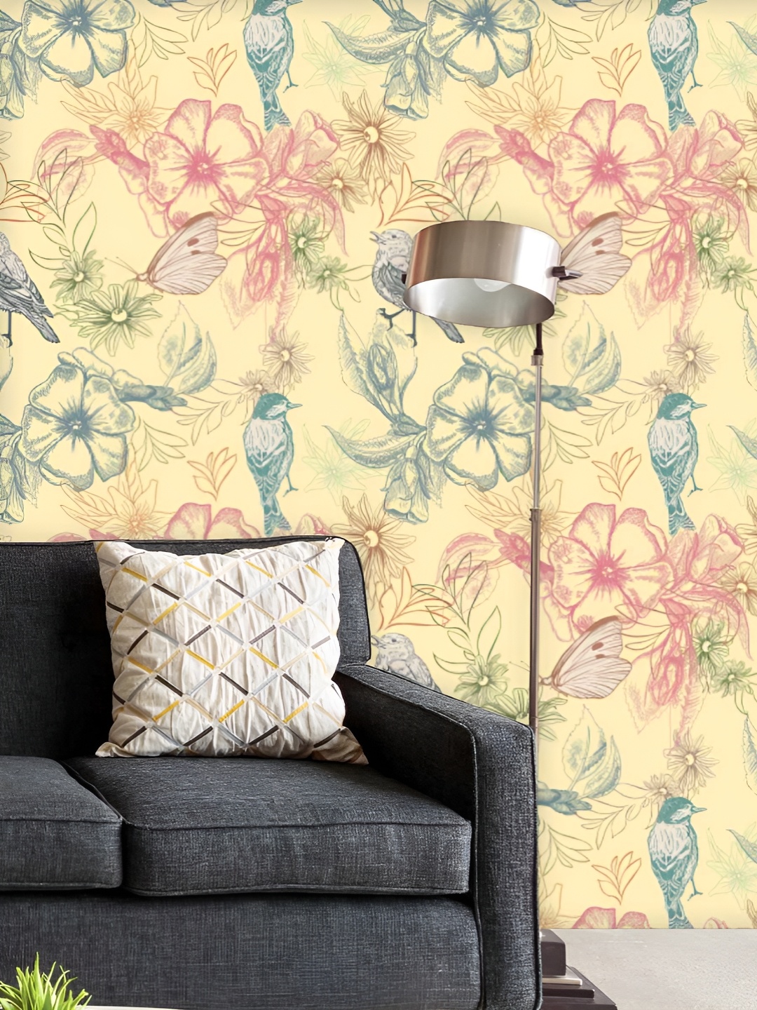 

ArtzFolio Printed UV-Resistant Anti-Bacterial Spring Flowers Peel & Stick Wallpaper, Multi