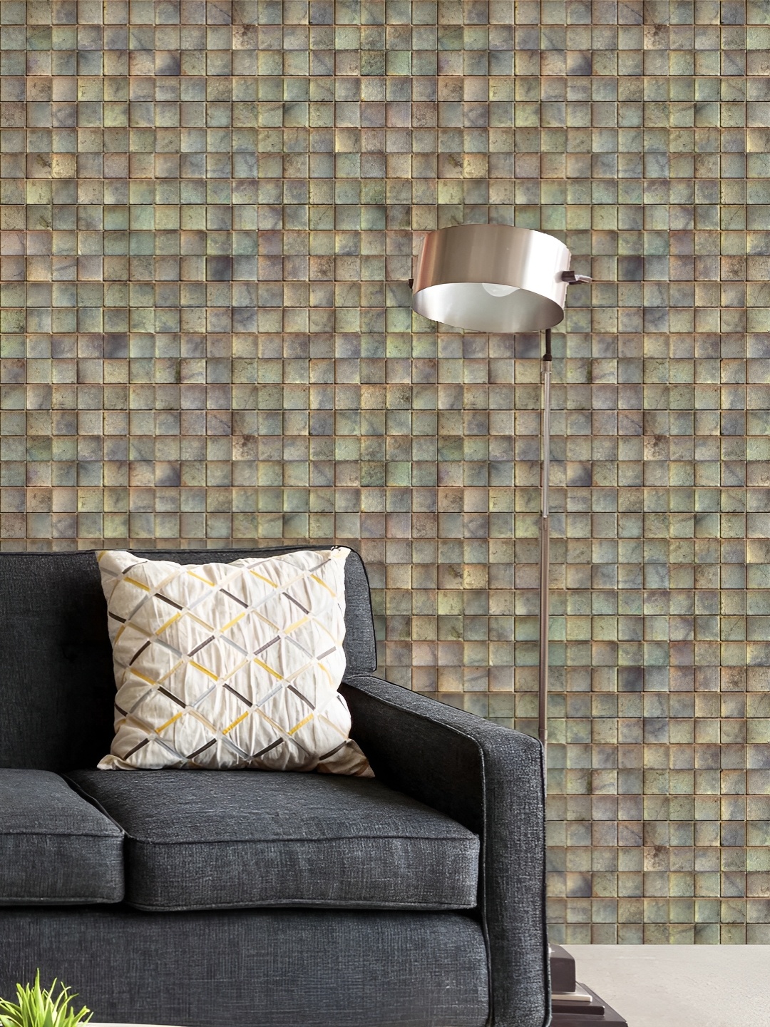 

ArtzFolio Printed UV-Resistant Anti-Bacterial Tiled Art Peel & Stick Wallpaper, Multi