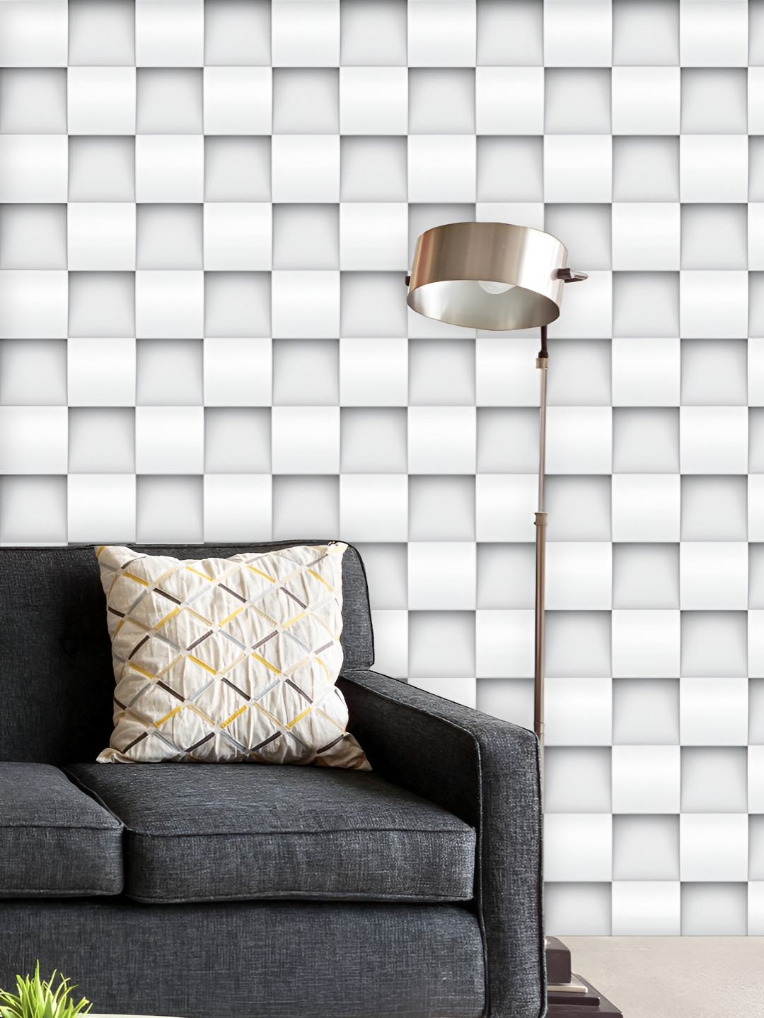 

ArtzFolio Printed UV-Resistant Anti-Bacterial Geometric D Tile Pattern Peel & Stick Wallpaper, Multi