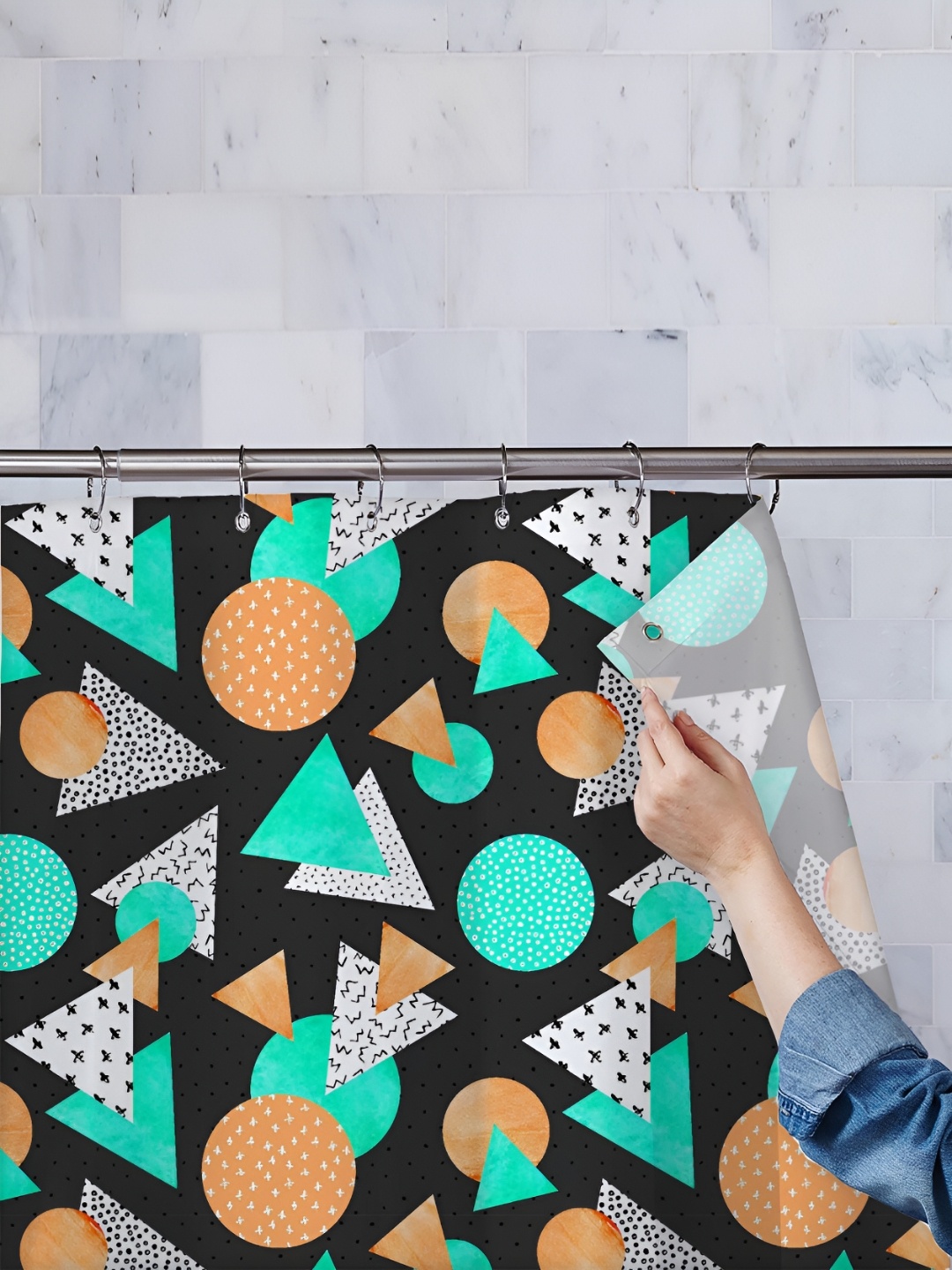 

ArtzFolio Black & White Printed Waterproof Shower Curtain