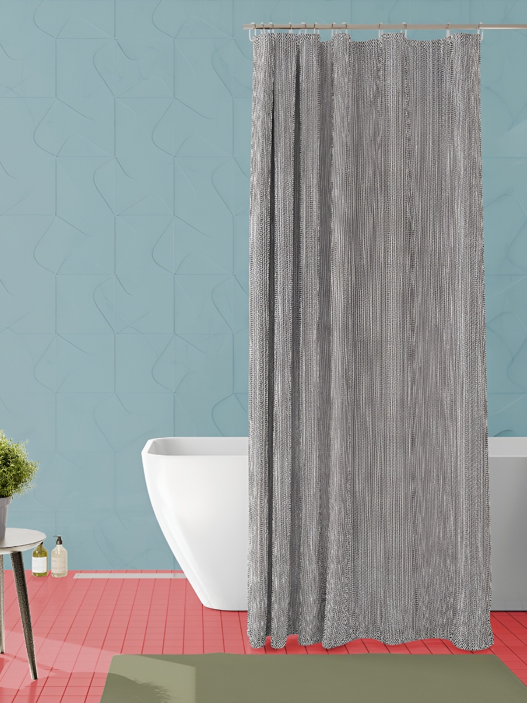 

ArtzFolio White & Black Geometric Printed Waterproof Shower Curtain