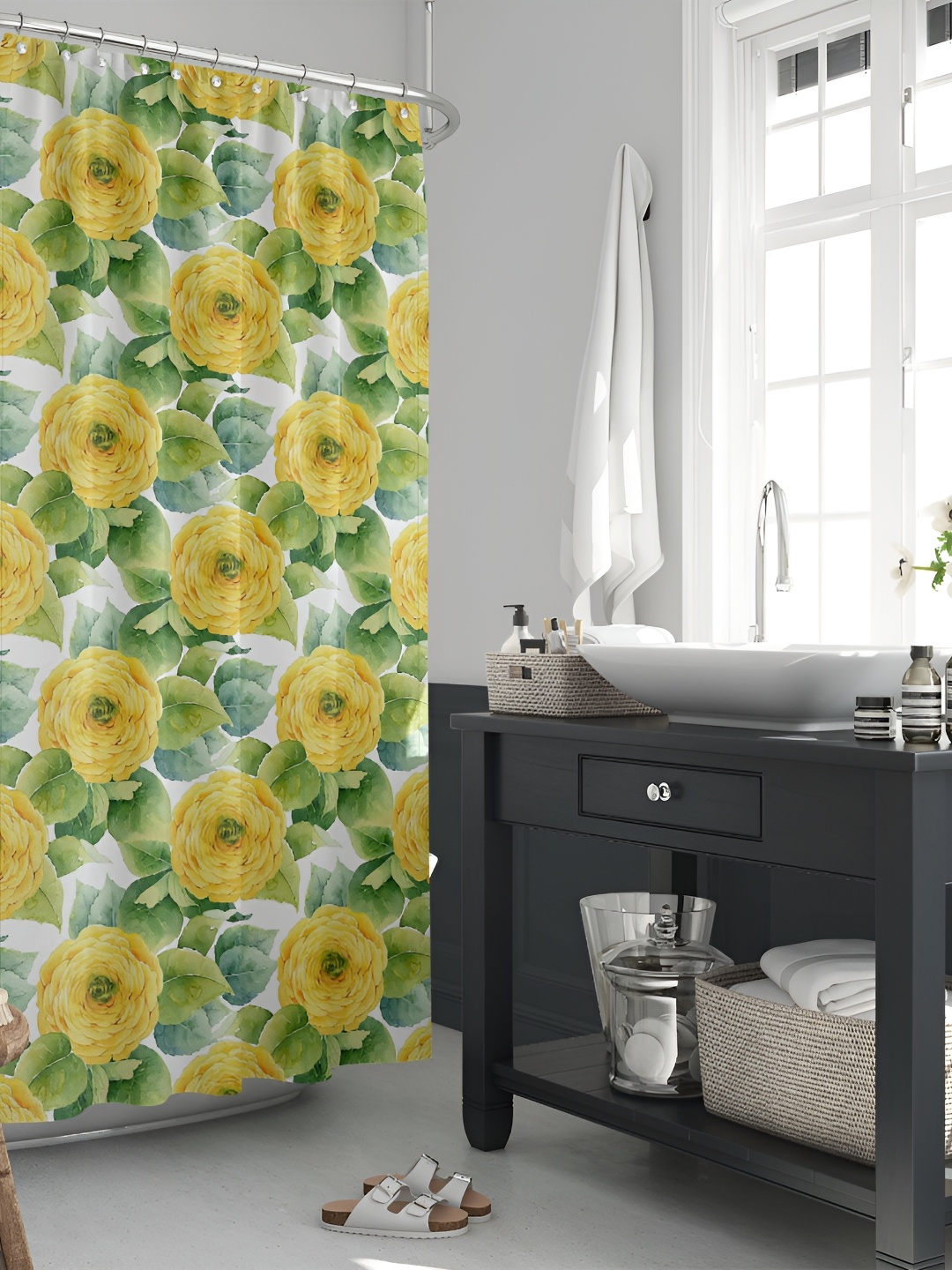 

ArtzFolio Single Piece Waterproof Polyester Shower Curtain, Multi