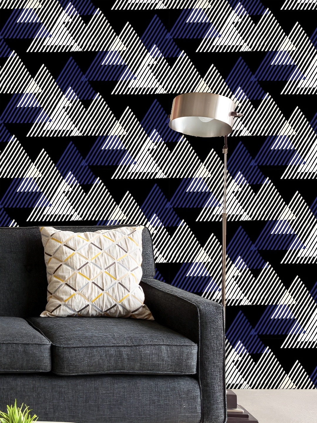 

ArtzFolio Printed UV-Resistant Anti-Bacterial 3D Triangles Peel & Stick Wallpaper, Multi