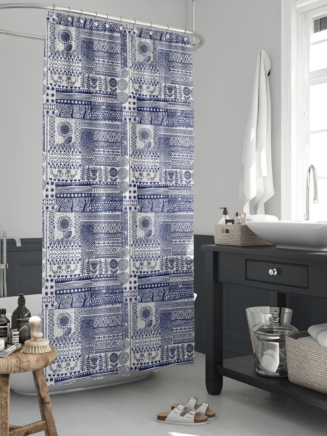 

ArtzFolio Single Piece Waterproof Polyester Shower Curtain, Multi