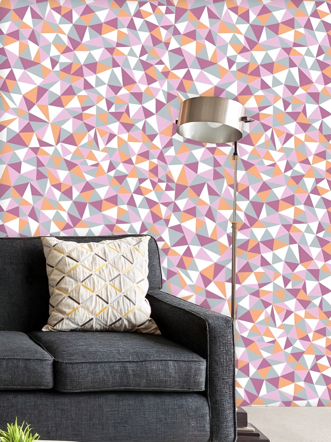 

ArtzFolio Printed UV-Resistant Anti-Bacterial Mosaic Triangles Peel & Stick Wallpaper, Multi