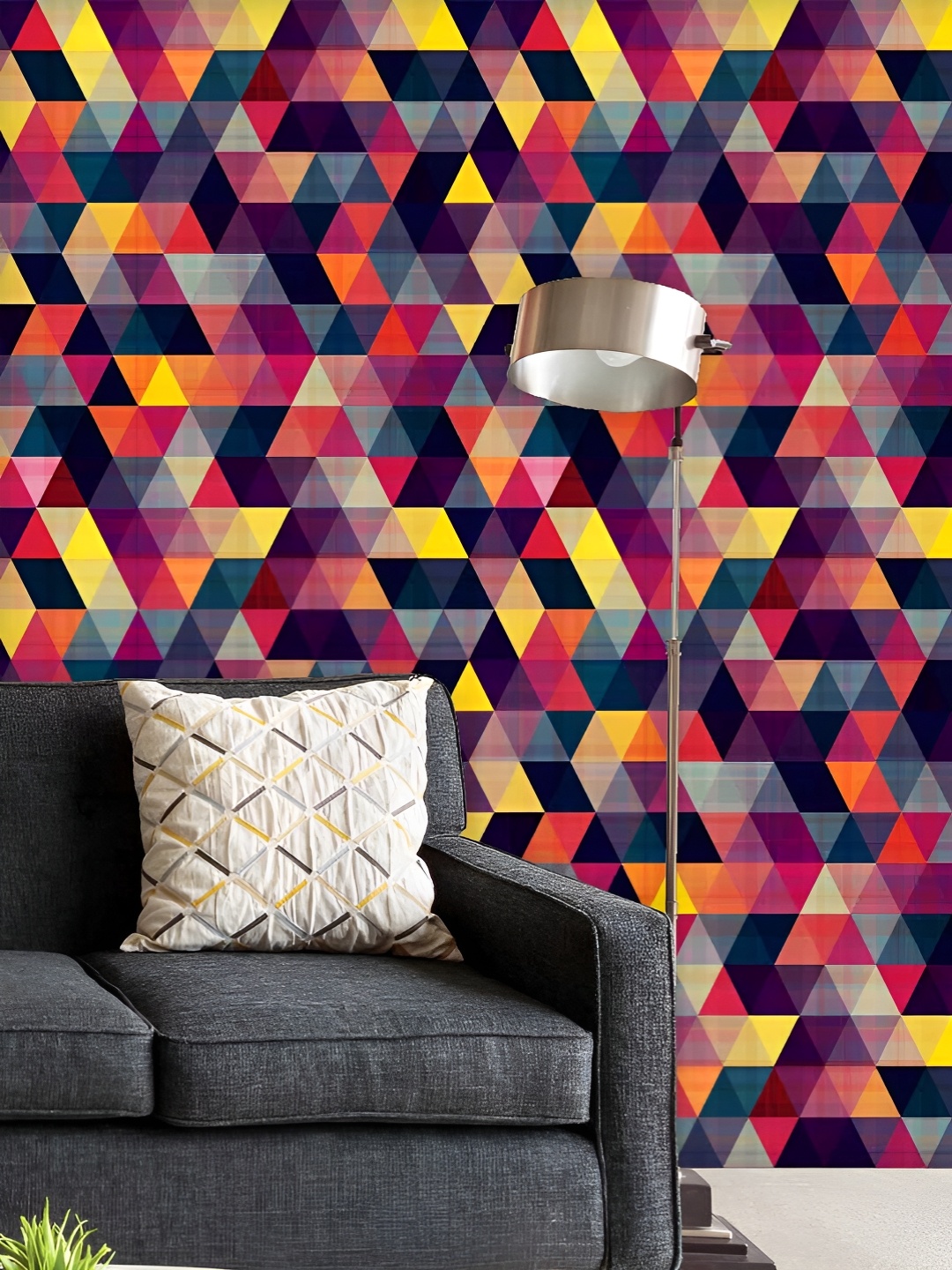 

ArtzFolio Printed UV-Resistant Anti-Bacterial Triangled Peel & Stick Wallpaper, Multi