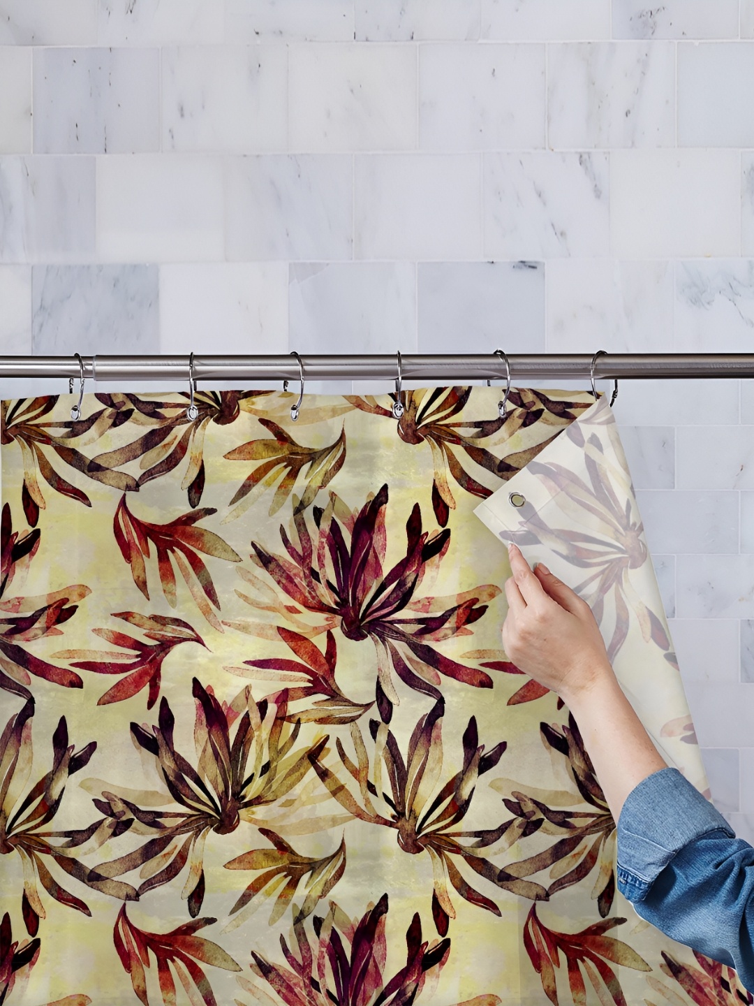 

ArtzFolio Single Piece Waterproof Polyester Shower Curtain, Multi