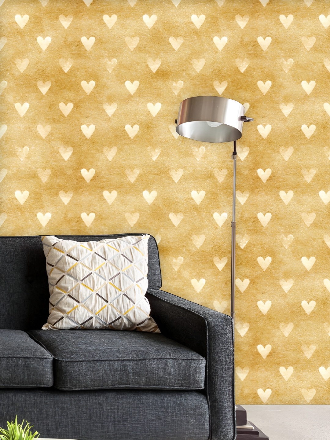 

ArtzFolio Printed UV-Resistant Anti-Bacterial Watercolor Hearts Peel & Stick Wallpaper, Multi