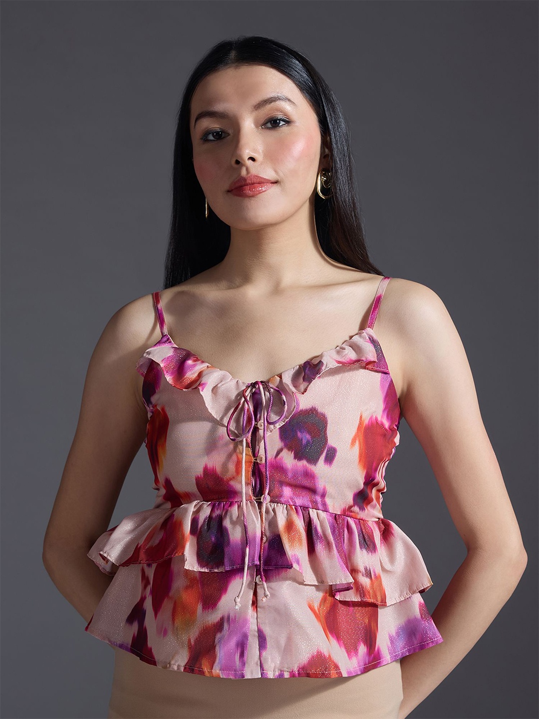 

20Dresses Floral Printed Peplum Top, Multi