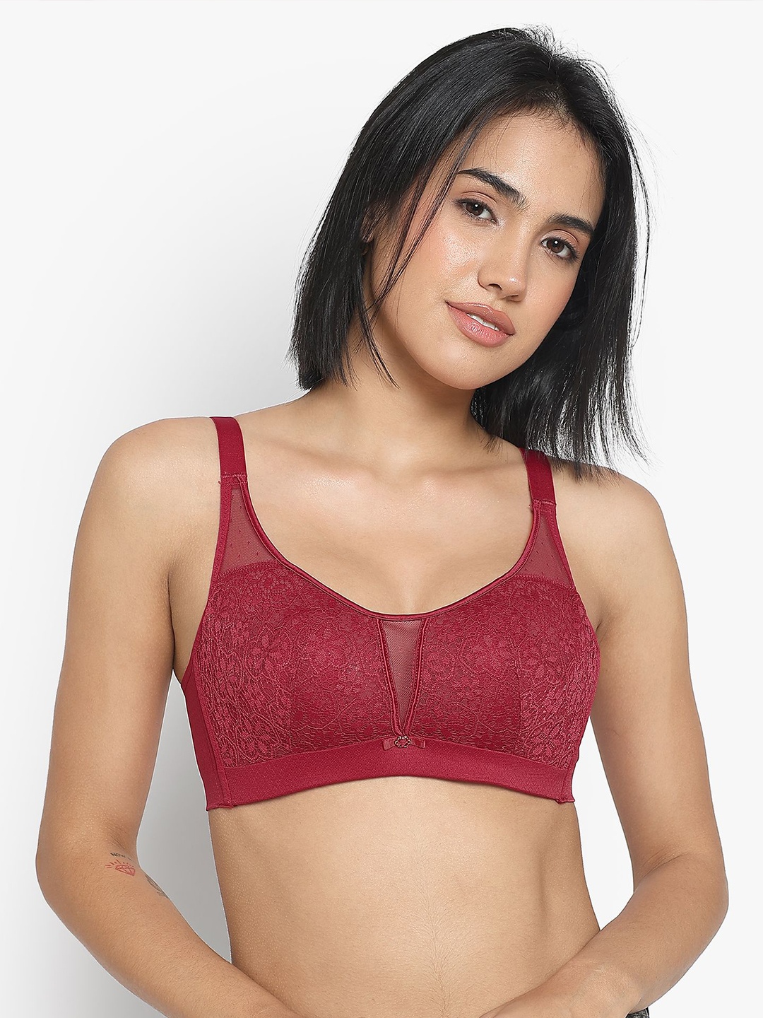 

PARKHA Women Full Coverage Lightly Padded Bra, Red
