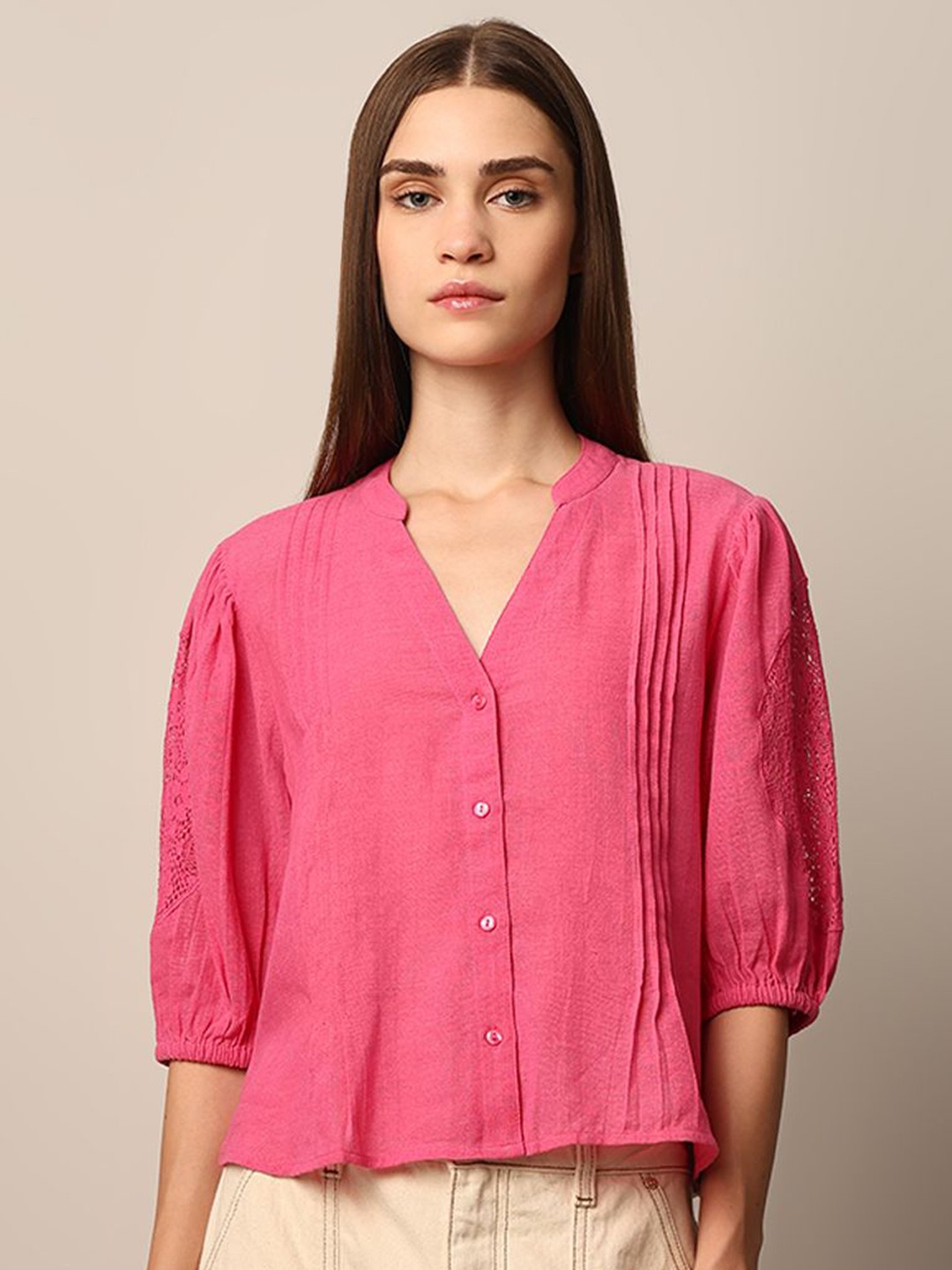 

ONLY Women Cotton Blouson Top, Pink