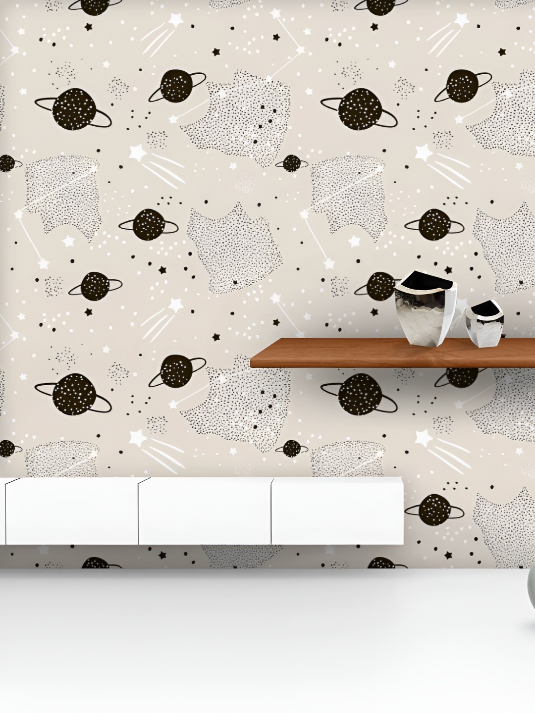 

ArtzFolio Printed UV-Resistant Anti-Bacterial Space Elements Peel & Stick Wallpaper, Multi