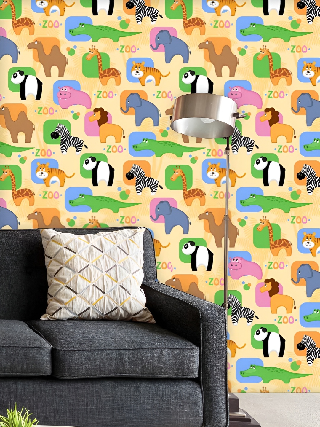 

ArtzFolio Printed UV-Resistant Anti-Bacterial African Animals Peel & Stick Wallpaper, Multi