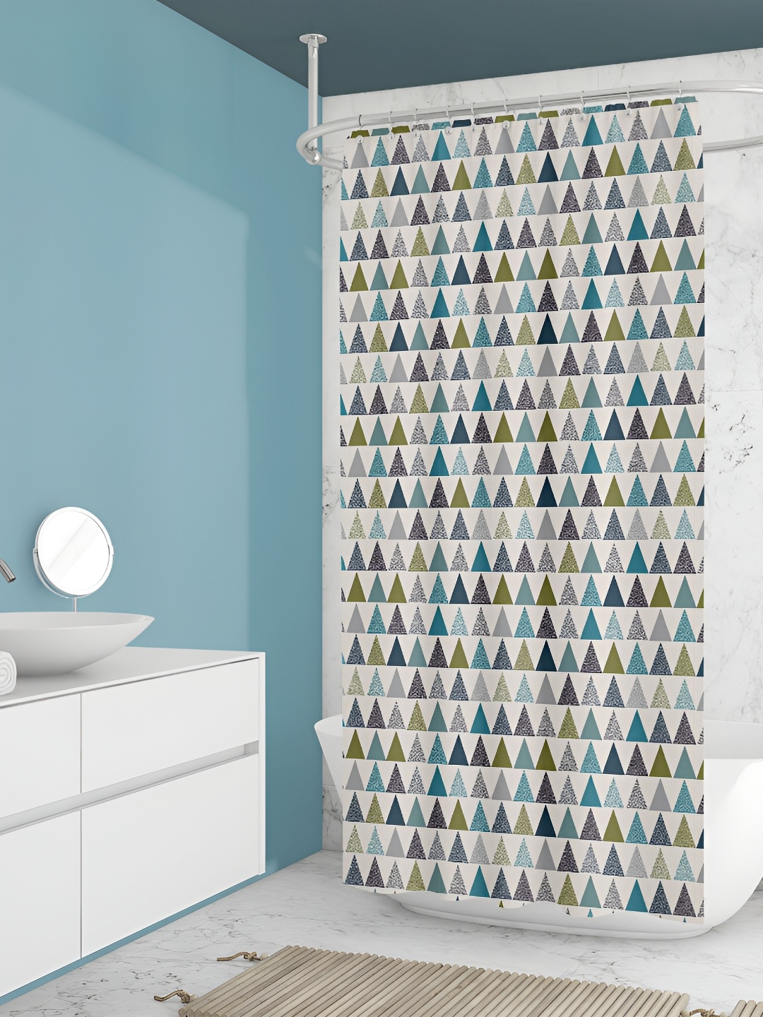 

ArtzFolio White & Grey Printed Shower Curtains