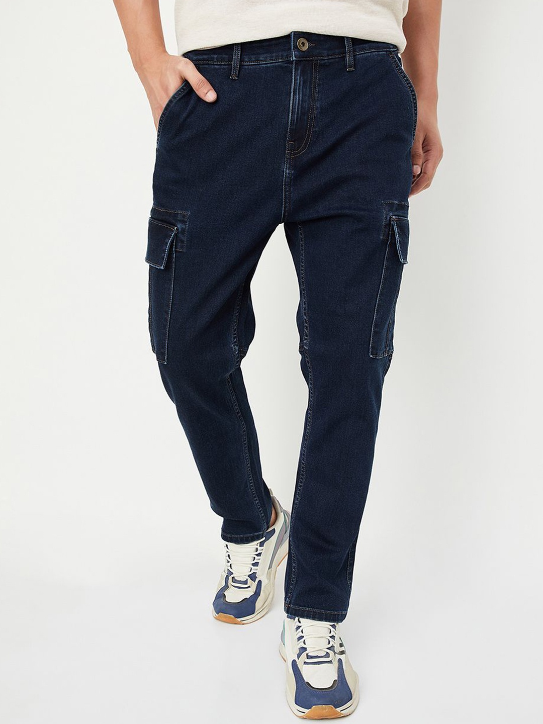 

max Men Cotton Regular Fit Jeans, Blue