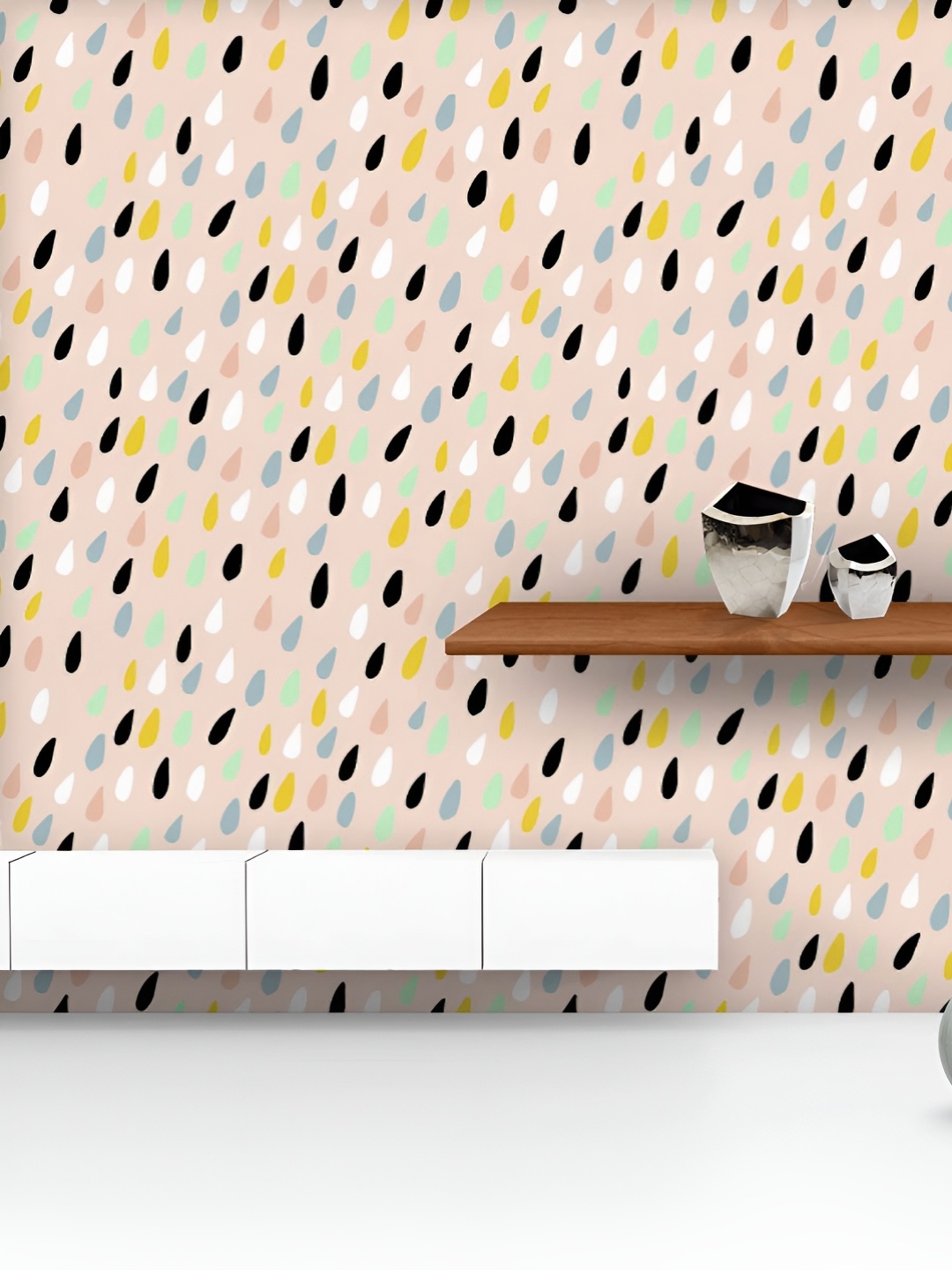 

ArtzFolio Printed UV-Resistant Anti-Bacterial Colorful Water Drops Peel & Stick Wallpaper, Multi