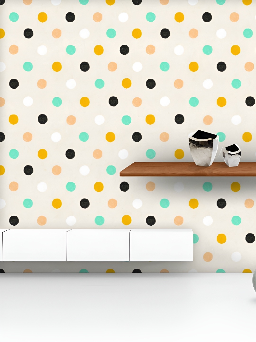 

ArtzFolio Printed UV-Resistant Anti-Bacterial Colorful Circles Peel & Stick Wallpaper, Multi