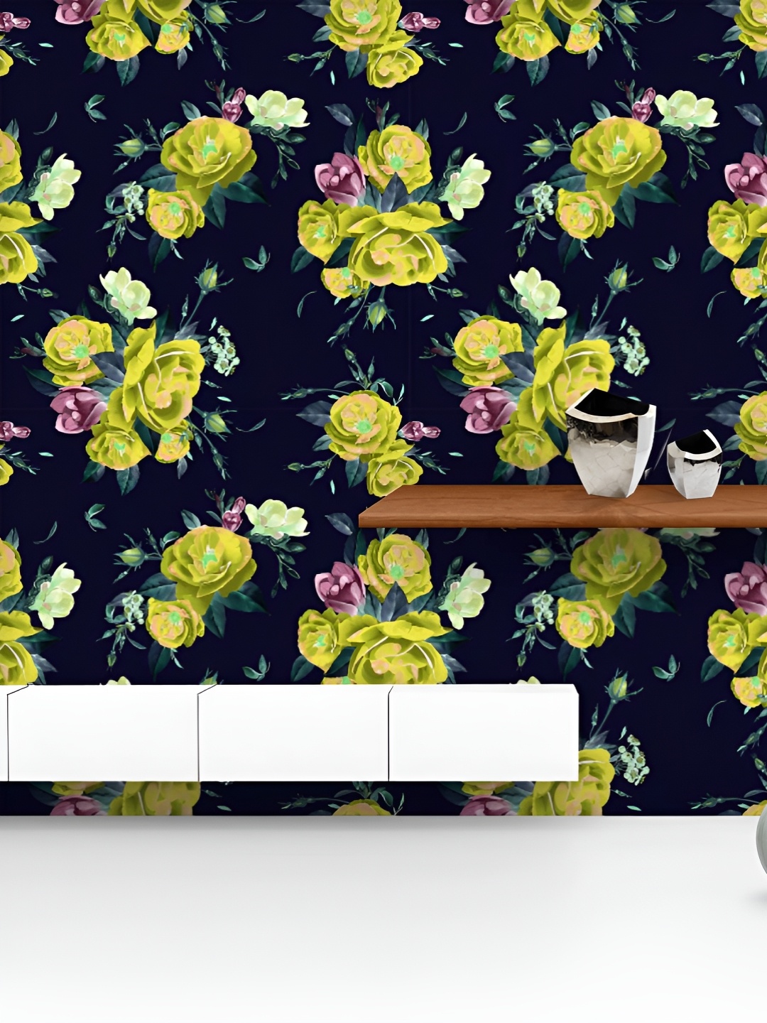 

ArtzFolio Printed UV-Resistant Anti-Bacterial Roses And Freesia Peel & Stick Wallpaper, Multi