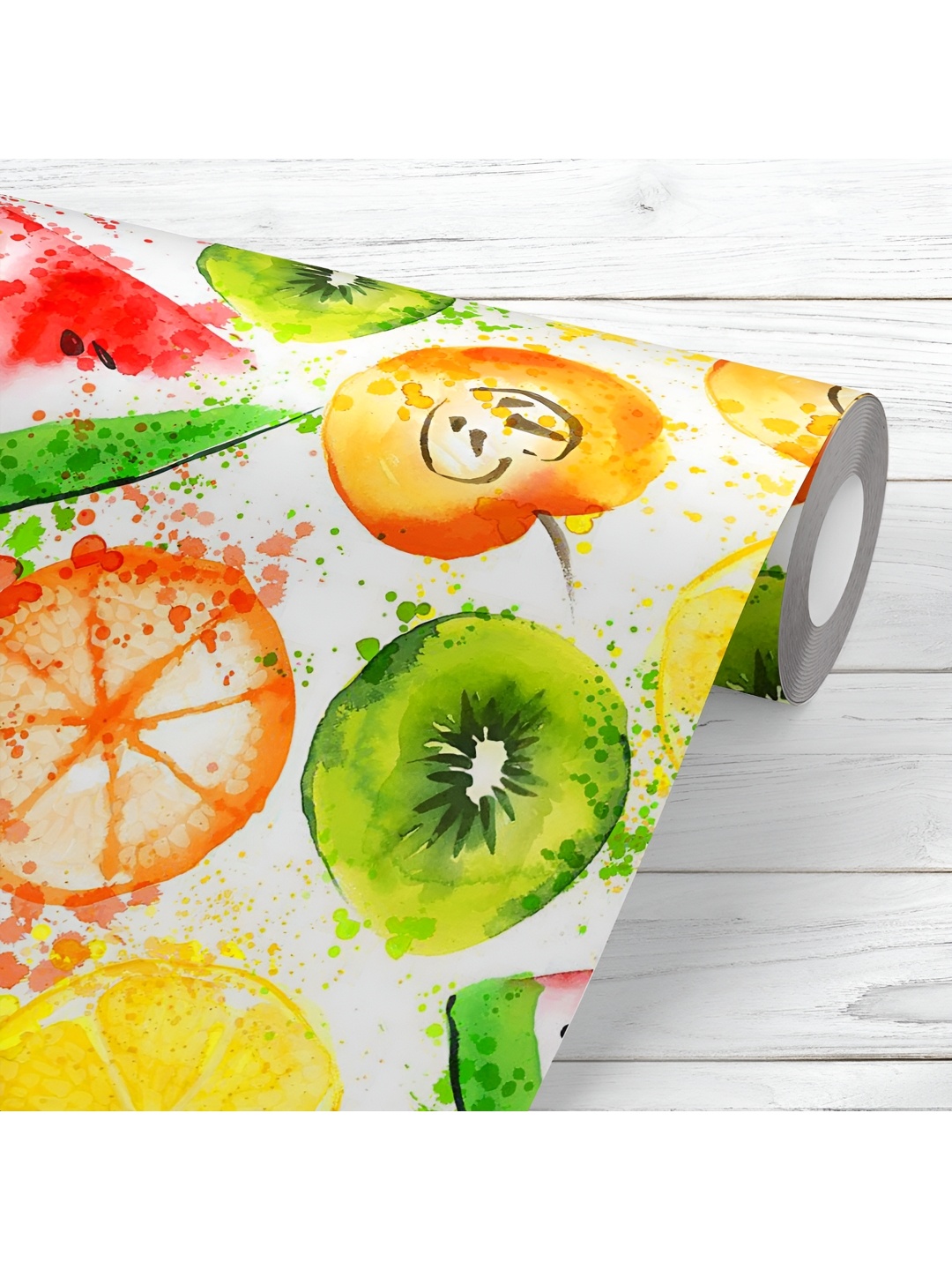 

ArtzFolio Printed UV-Resistant Anti-Bacterial Watercolor Fruits Art Peel & Stick Wallpaper, Multi