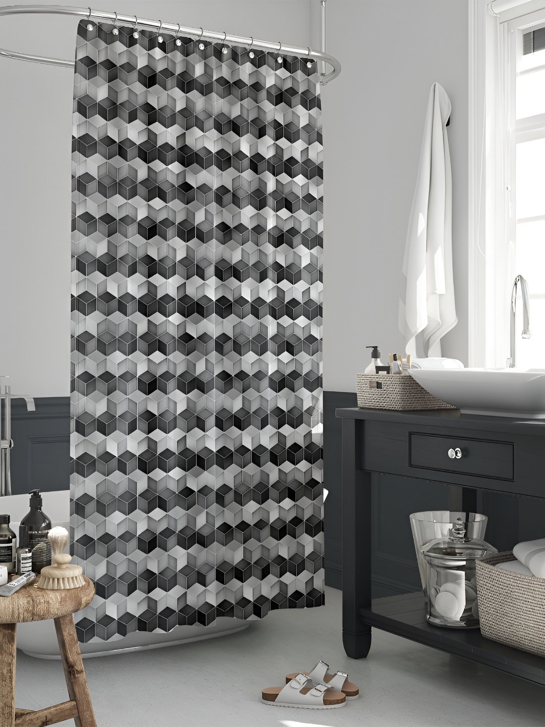 

ArtzFolio Single Piece Waterproof Polyester Shower Curtain, Multi