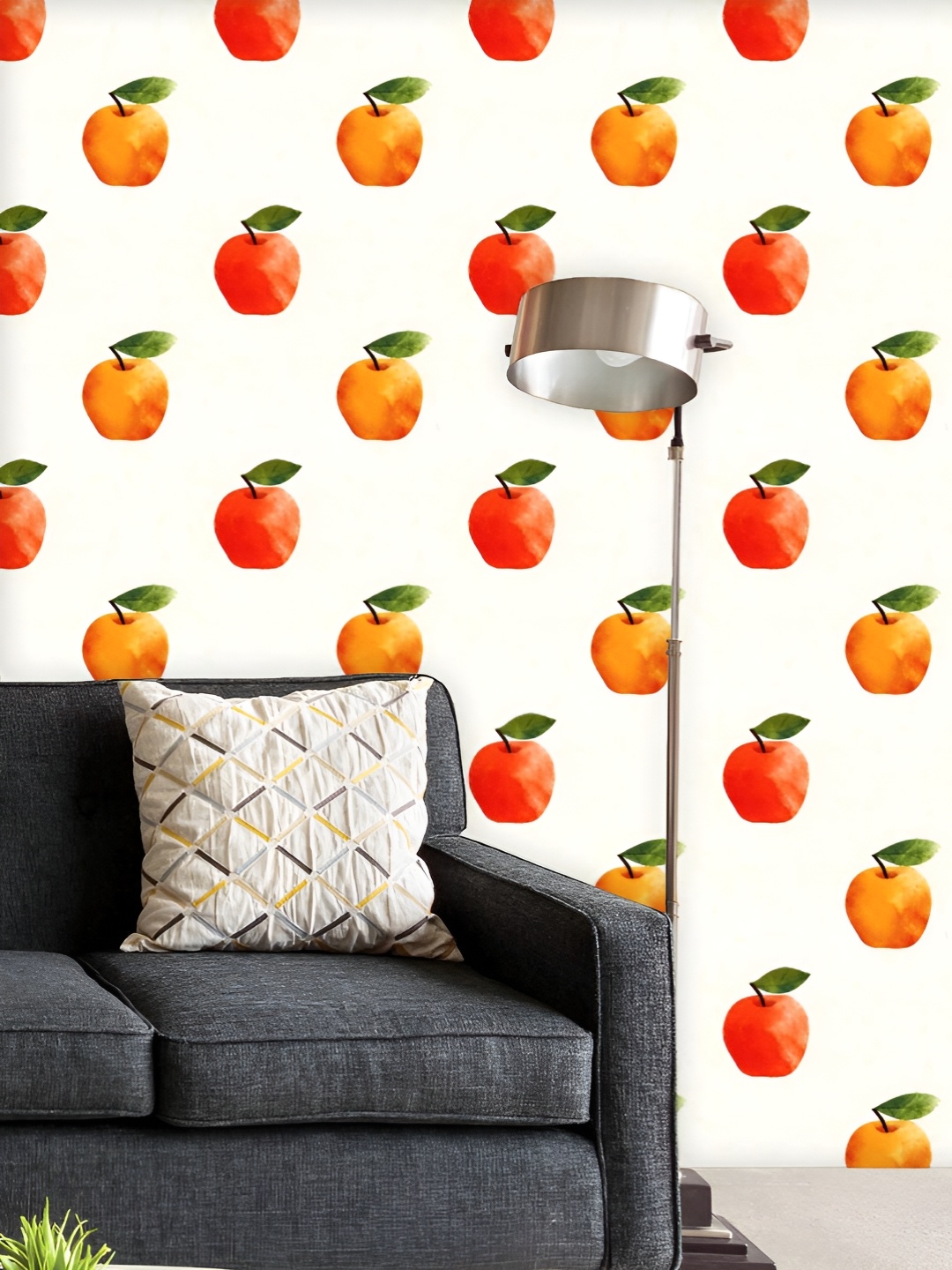 

ArtzFolio Printed UV-Resistant Anti-Bacterial Apple Pattern Peel & Stick Wallpaper, Multi